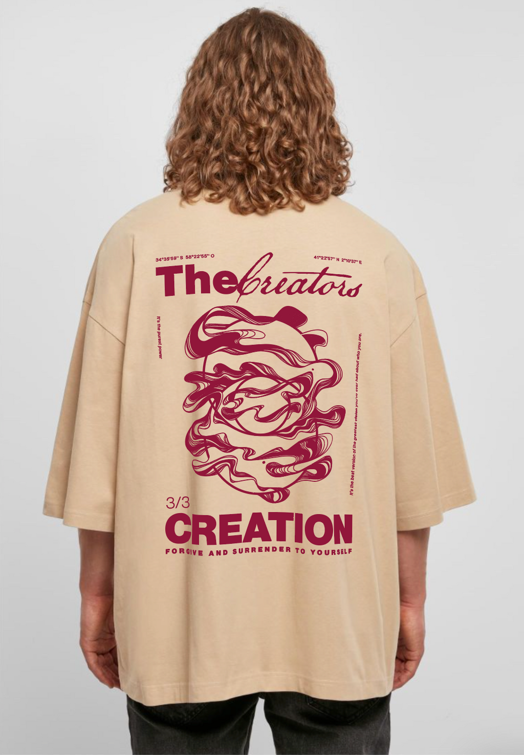 3/3 Burgundy Heavy huge tee